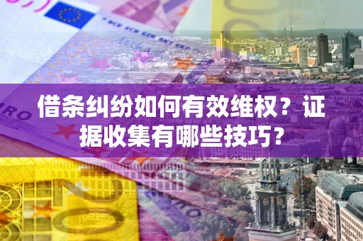 北京借条纠纷如何有效维权？证据收集有哪些技巧？